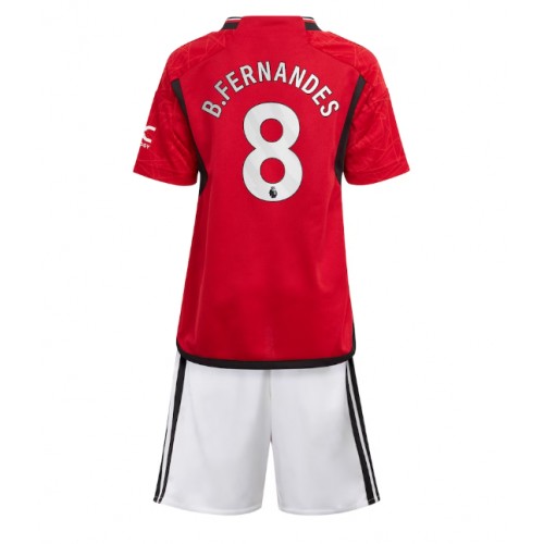 Maillot de foot Manchester United Bruno Fernandes #8 Domicile enfant 2023-24 Manches Courte (+ pantalon court)